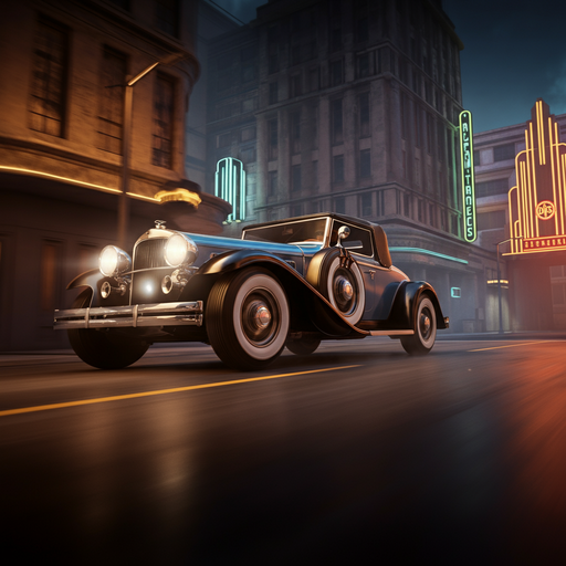 Neon Nights: A Vintage Ride Through Time