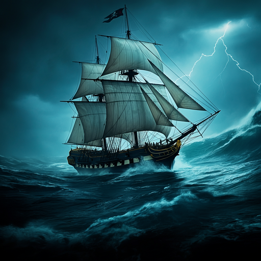 Battling the Tempest: A Ship’s Perilous Journey