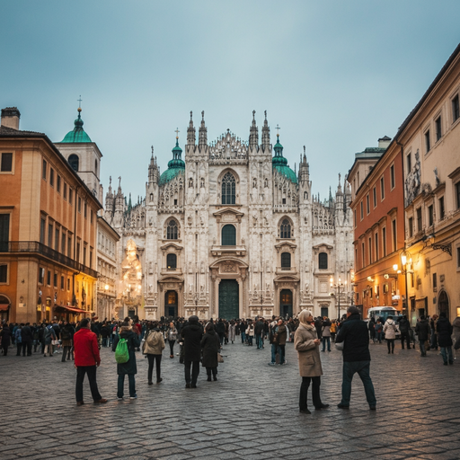 Majestic Cathedral Draws a Crowd on a Sunny Day