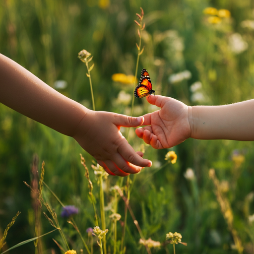 A Moment of Wonder: Butterfly Lands on Child’s Finger