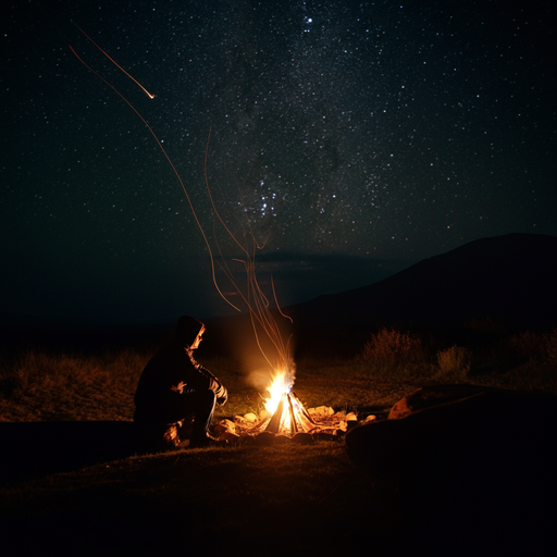 Lost in the Milky Way: A Moment of Tranquility by the Campfire