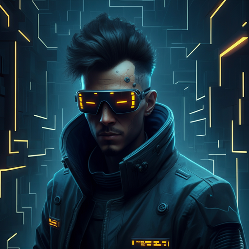 Cyberpunk Vision: A Portrait of Mystery and Intrigue