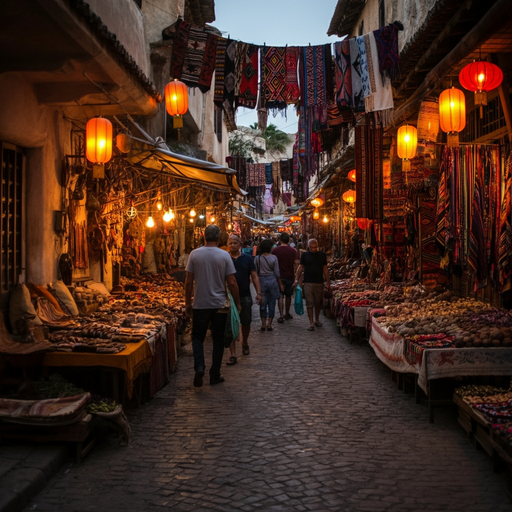 Lost in the Labyrinth of Color: A Bustling Street in the Heart of the Bazaar