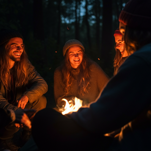 Campfire Tales: Laughter and Mystery in the Forest