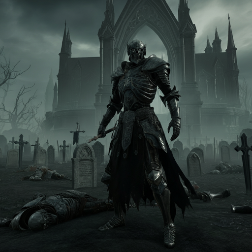 A Knight’s Shadow Falls Over the Graveyard