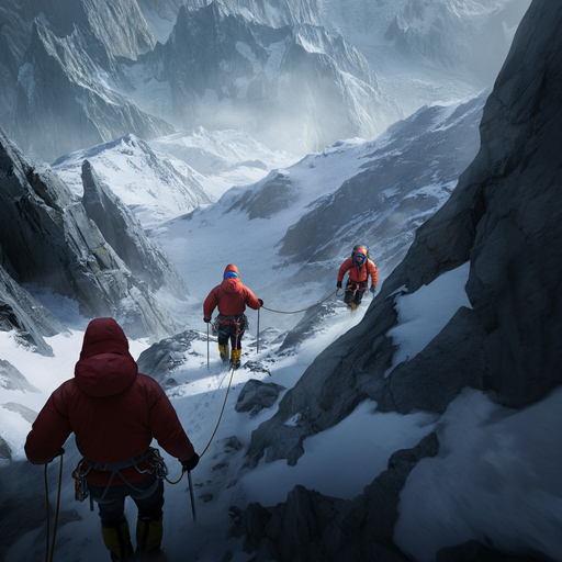 Conquering the Summit: Climbers Brave the Snowy Peaks