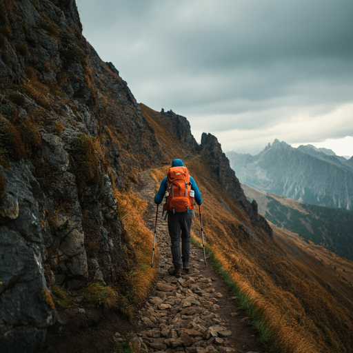 A Solitary Journey Through Majestic Peaks