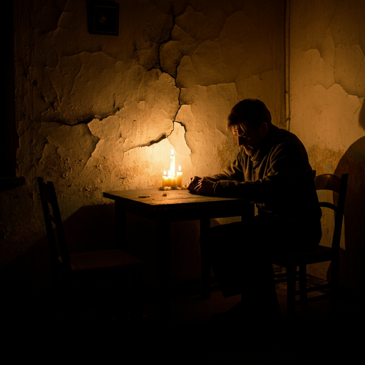 Lost in the Shadows: A Man’s Solitude in a Dilapidated Room