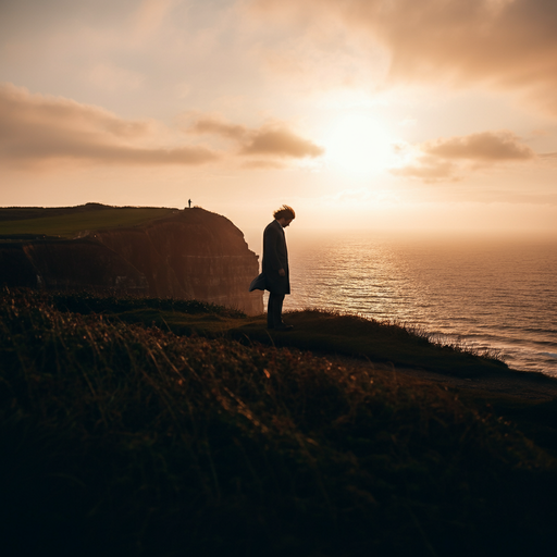 Silhouetted Solitude at Sunset