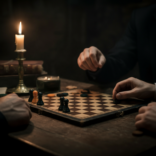 A Game of Shadows: Tension Rises in a Dimly Lit Chess Match