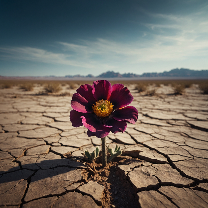 A Single Bloom in the Desert’s Embrace