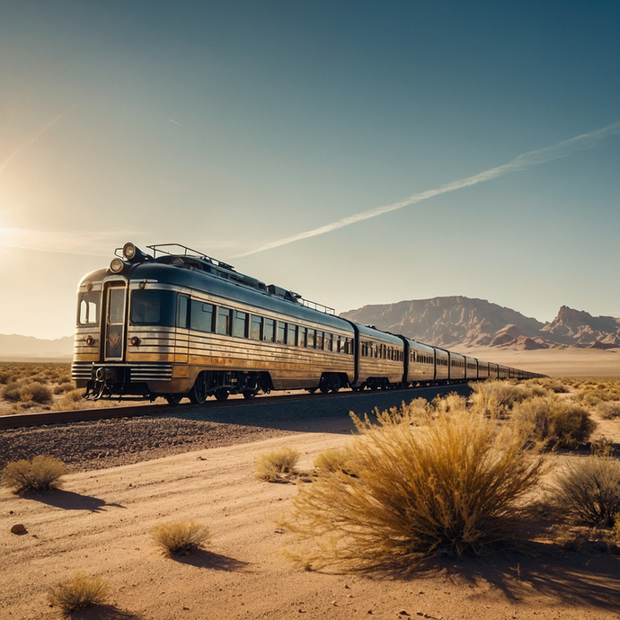 Nostalgic Journey Through a Desert Landscape