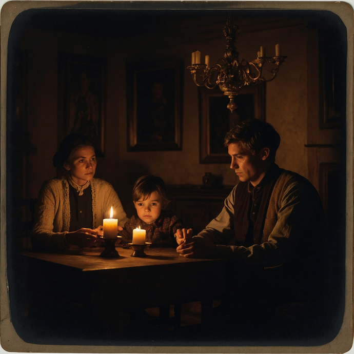 A Glimpse into the Past: A Family’s Intimate Gathering by Candlelight