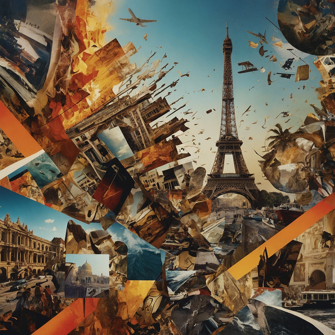 Eiffel Tower Under Siege: Chaotic Collage Captures City’s Desperation