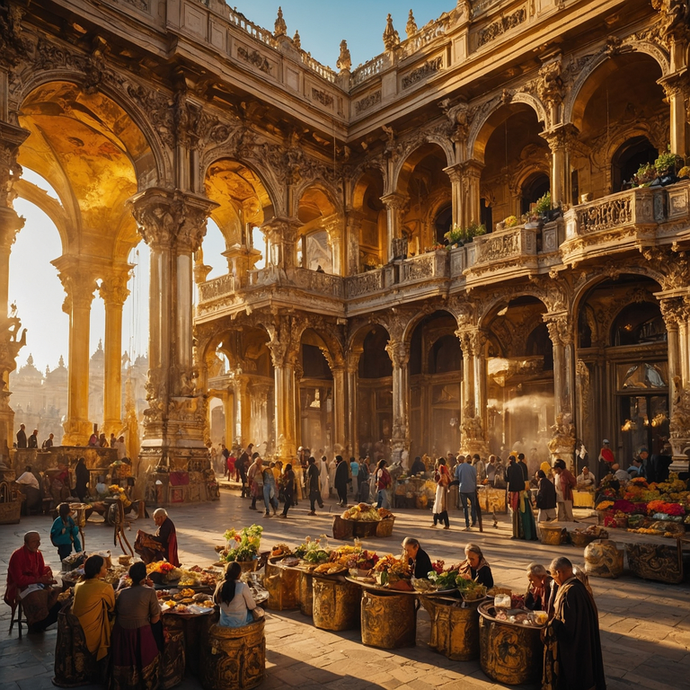 A Golden Palace Awash in Market Life