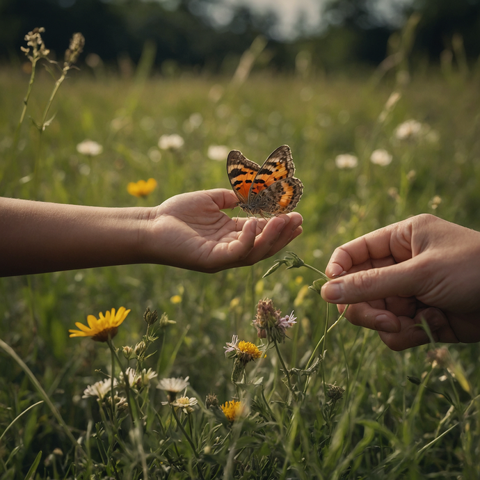 A Moment of Wonder: Butterfly Lands on Child’s Hand