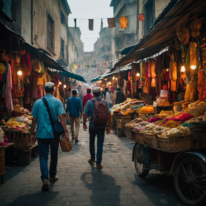 A Symphony of Colors and Spices: Life on a Bustling Indian Market Street