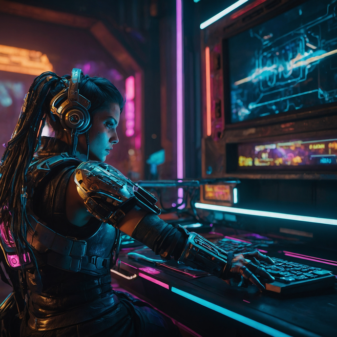 Cyberpunk Gamer: Immersed in the Neon Glow