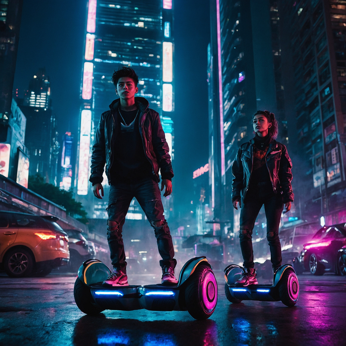 Neon Nights: A Cyberpunk Adventure on Hoverboards