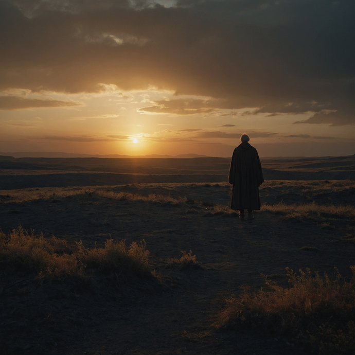 Silhouetted Solitude: A Moment of Contemplation in the Desert