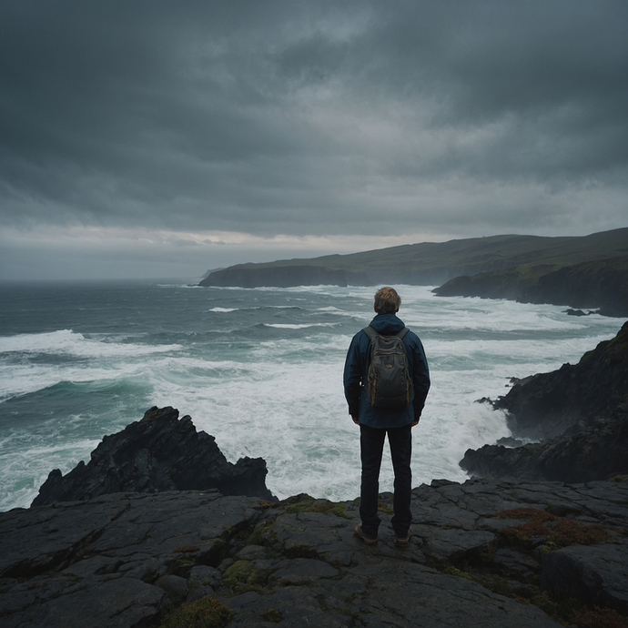 Silhouetted Against the Storm: A Moment of Solitude