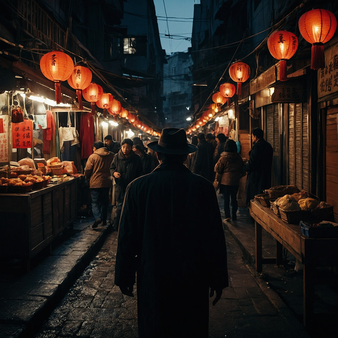 Lost in the Shadows: A Mysterious Stroll Through a Lantern-Lit Alley