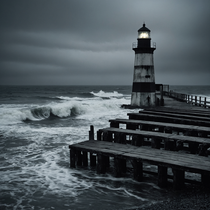 Lighthouse Against the Storm: A Tale of Solitude and Drama