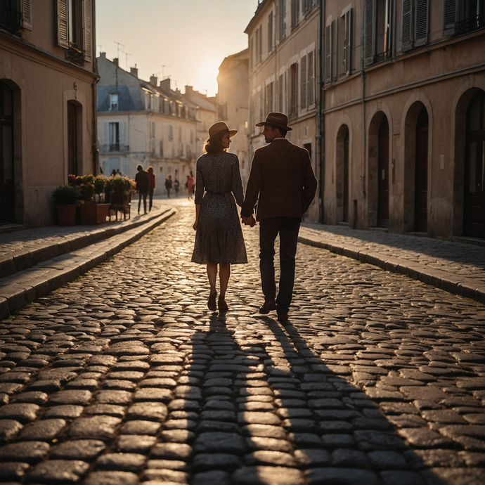 Silhouettes of Love: A Romantic Sunset Stroll