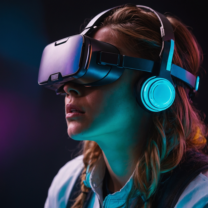 Lost in the Digital Realm: A Woman Embraces the Future of VR