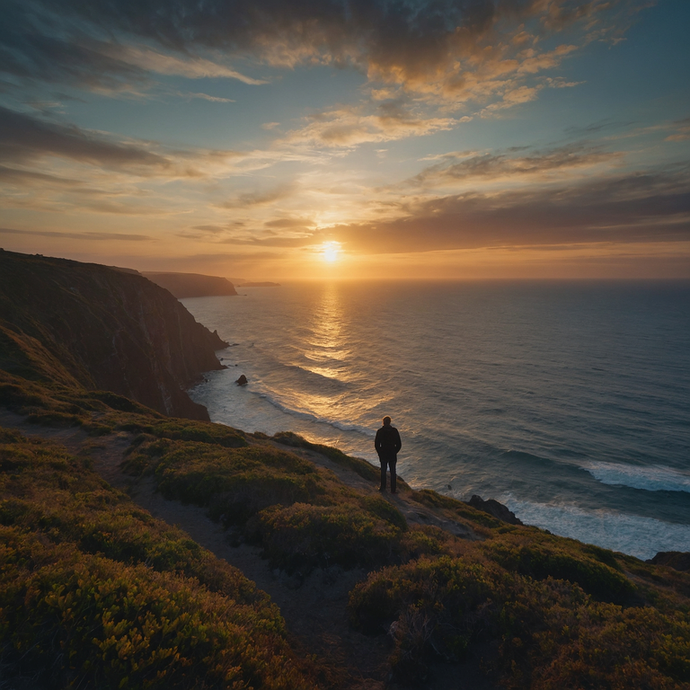 Silhouetted Against the Sunset: A Moment of Contemplation