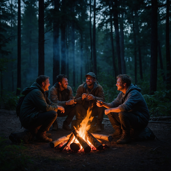 Campfire Camaraderie: A Moment of Warmth in the Wilderness