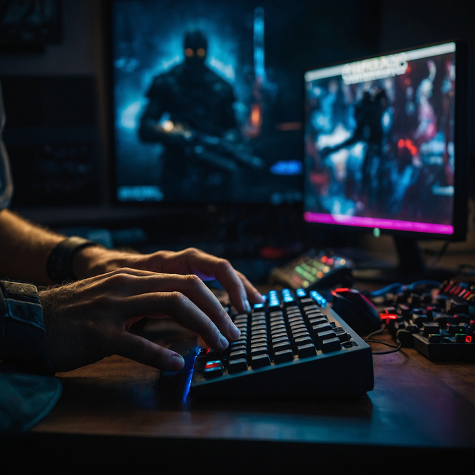 The Clicks of Concentration: A Gamer’s Focus in Dimly Lit Action