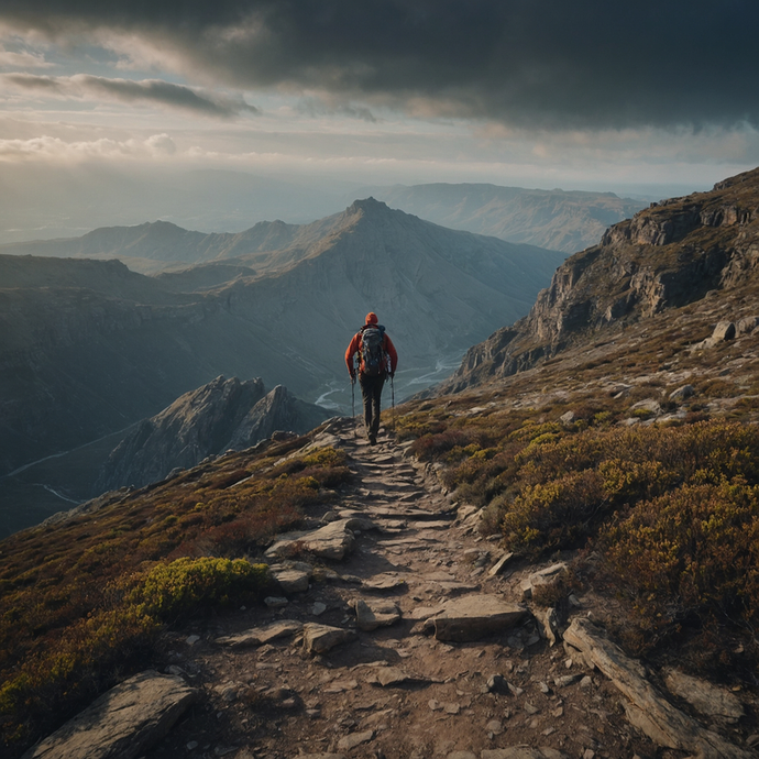 A Hiker’s Journey Through Majestic Mountain Scenery