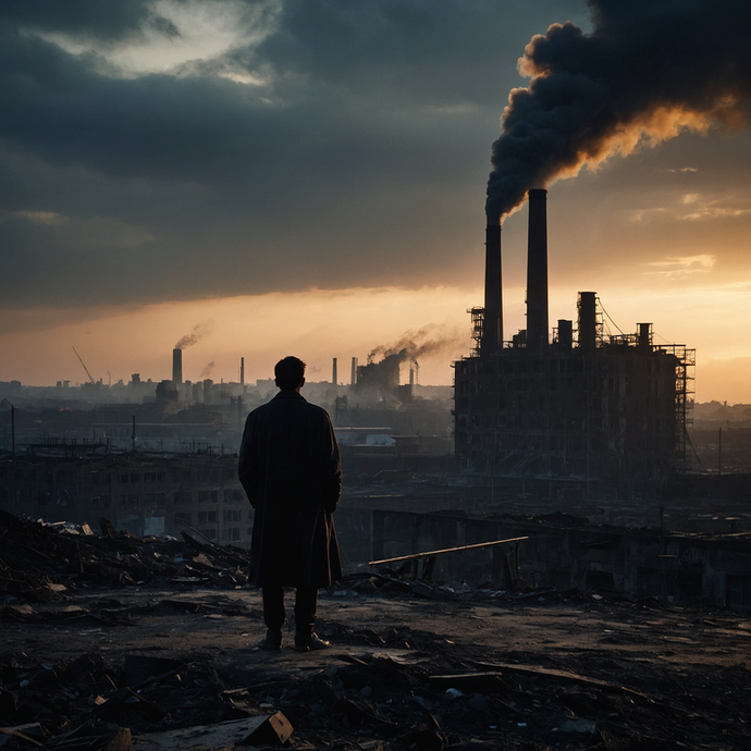 A Solitary Figure Amidst the Ruins