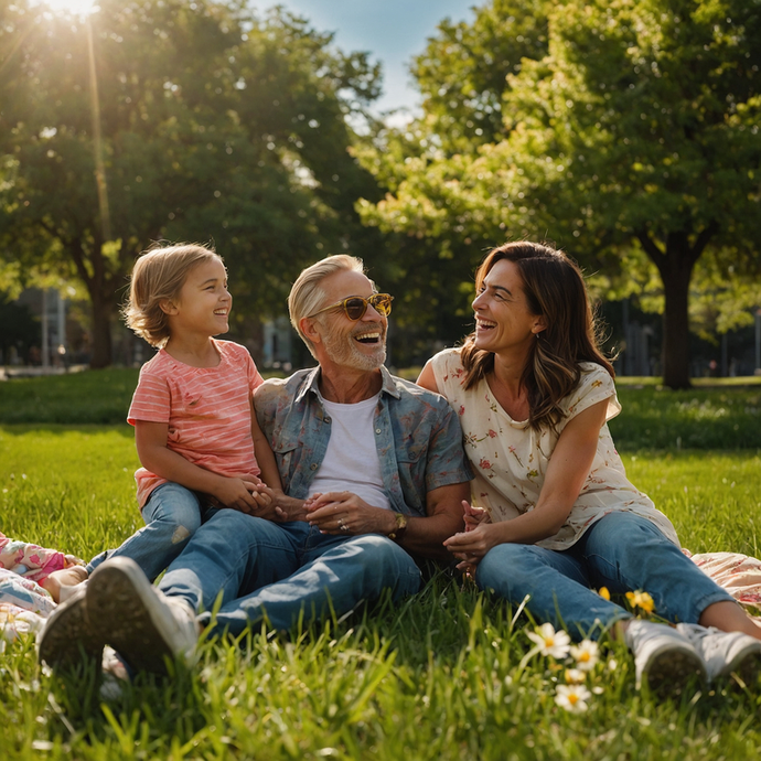 Sun-Kissed Laughter: A Family’s Moment of Joy