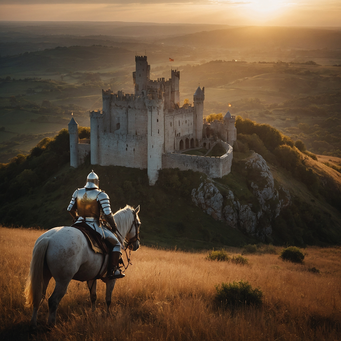 A Knight’s Silhouette Against the Setting Sun