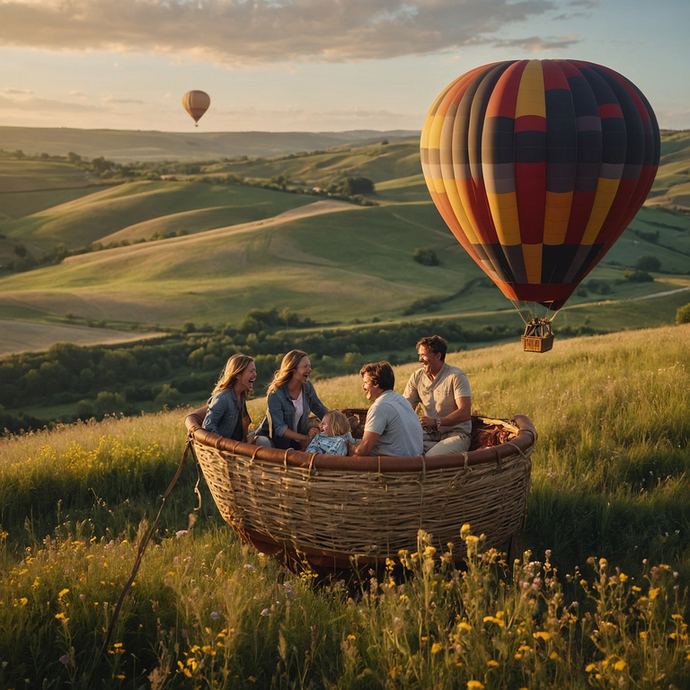 Sunset Adventure: A Family’s Joyful Hot Air Balloon Ride