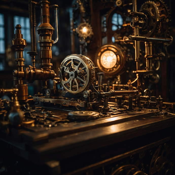 Steampunk Wonder: A Close-Up Look at Intricate Brass and Gears