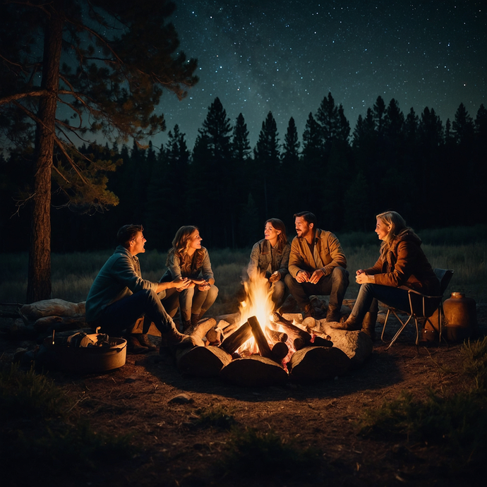 Campfire Tales: Friends, Laughter, and a Starry Night