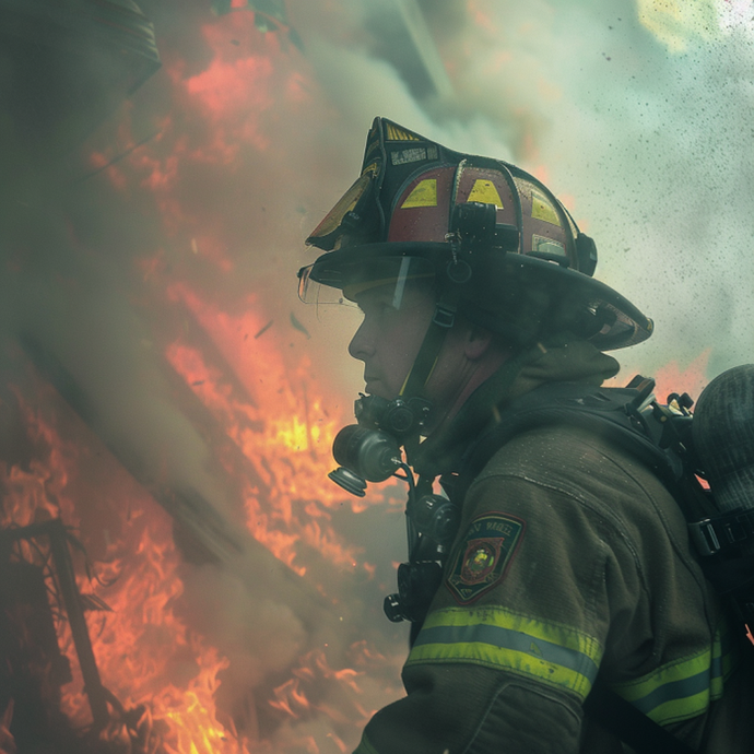 Firefighter Bravely Faces Blazing Inferno