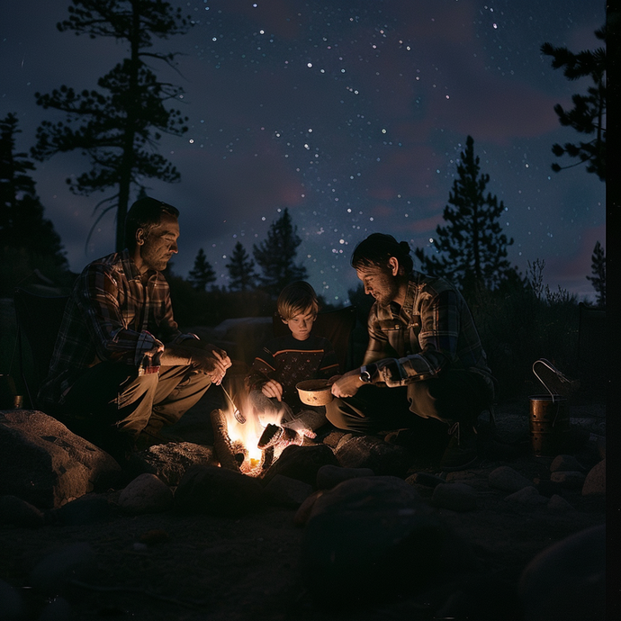 Campfire Serenity Under a Starry Sky