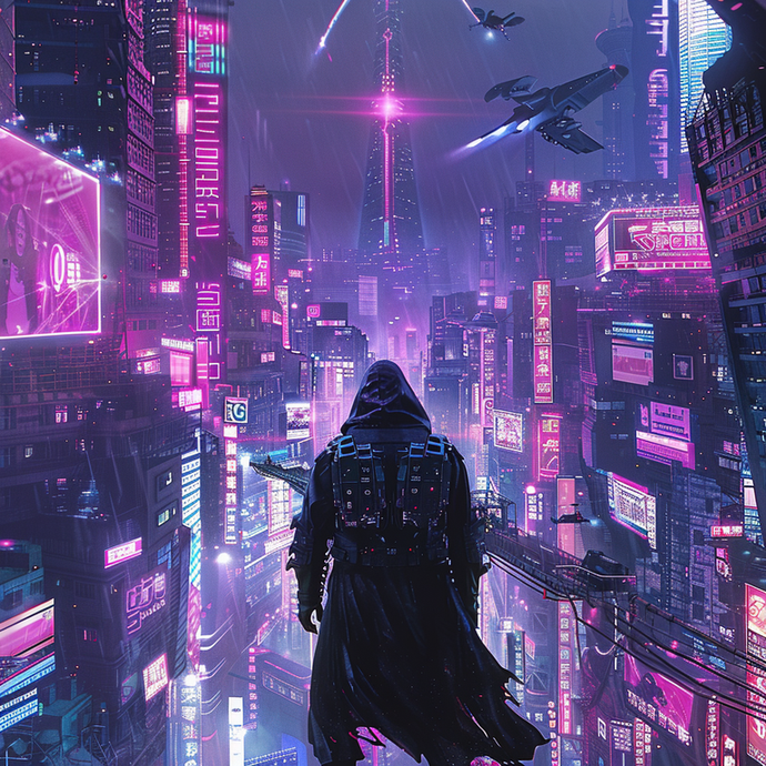 Lost in the Neon Labyrinth: A Cyberpunk Cityscape