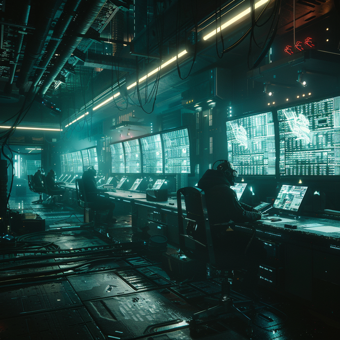 Shadows of Code: A Cyberpunk Server Room