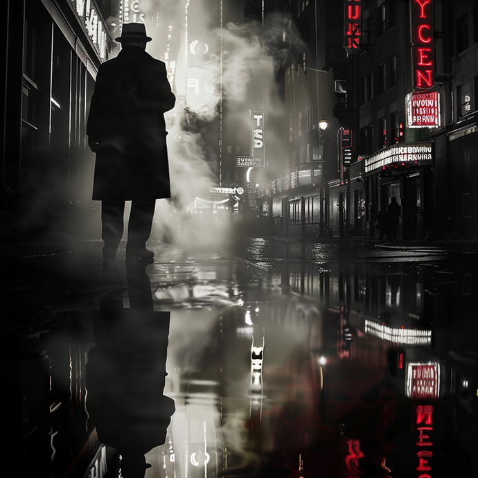 Lost in the Shadows: A Noir Tale Unfolds in the Rain