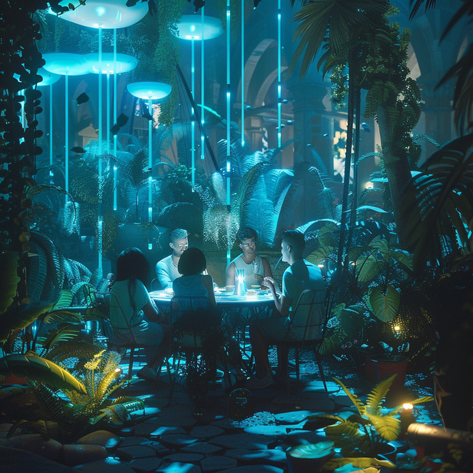 A Dreamy Dinner in a Futuristic Garden