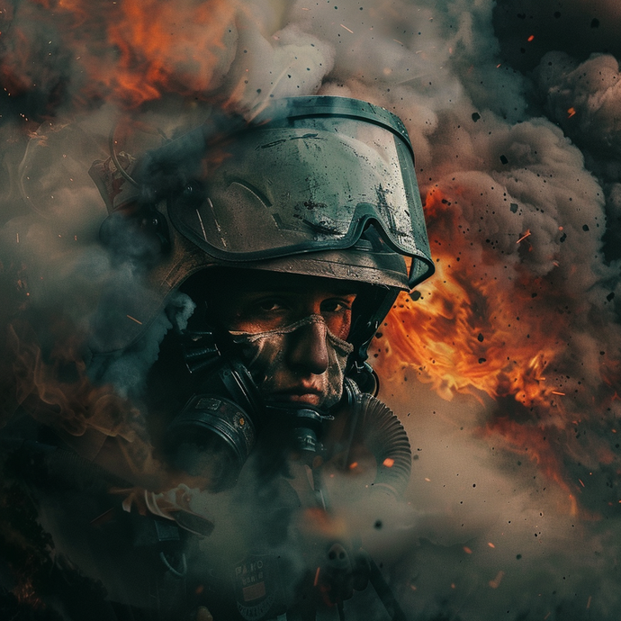 Through the Smoke and Flames: A Soldier’s Unwavering Gaze