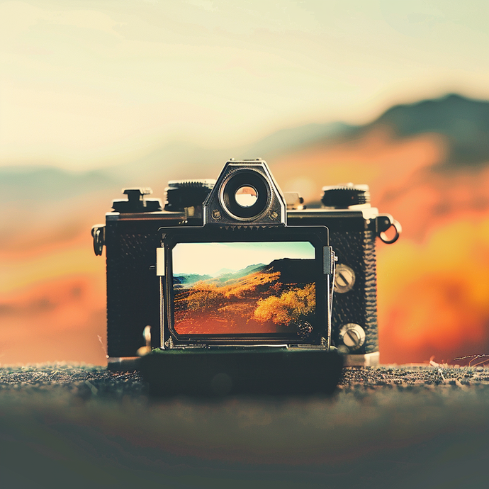 Sunset Nostalgia: A Vintage Camera Captures the Moment