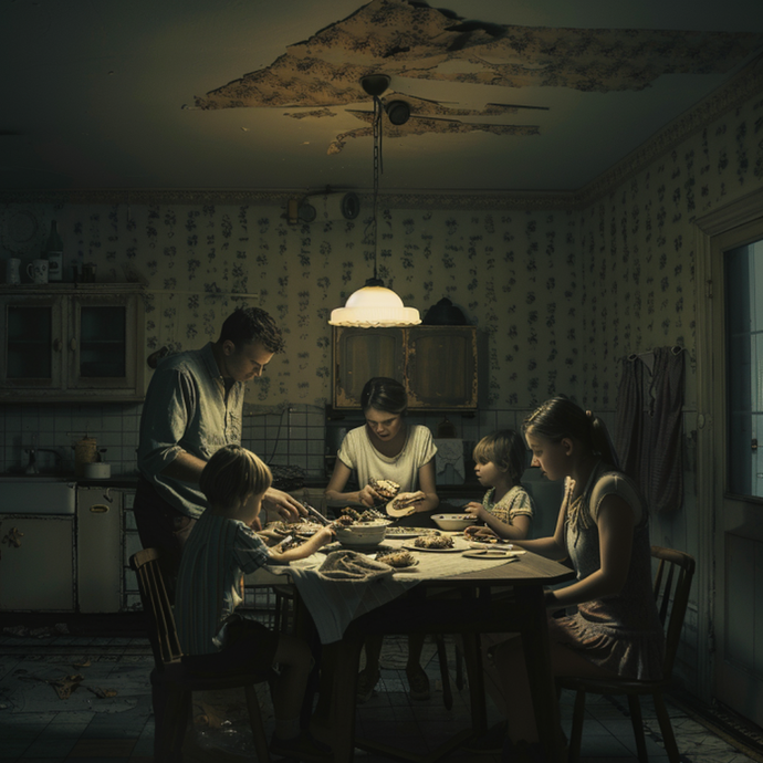 A Family’s Silent Struggle: Unease and Melancholy in a Crumbling Home