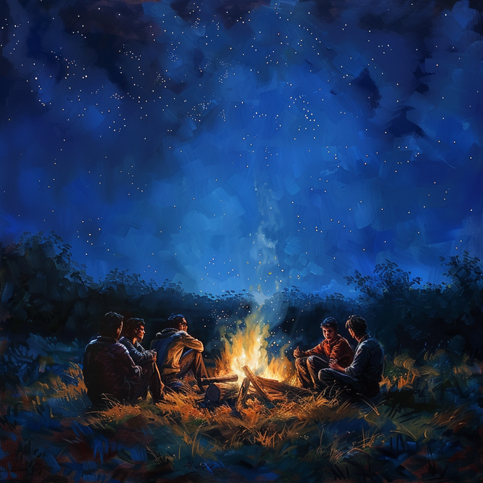 Campfire Serenity Under a Starry Sky