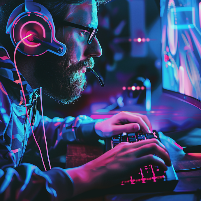 Cyberpunk Gamer: Immersed in the Digital Realm